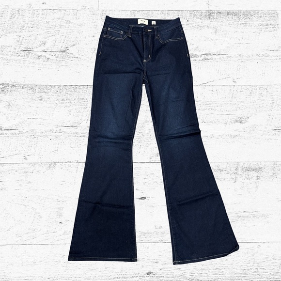 Miss Me Navy Flare Jeans - Picture 1 of 4